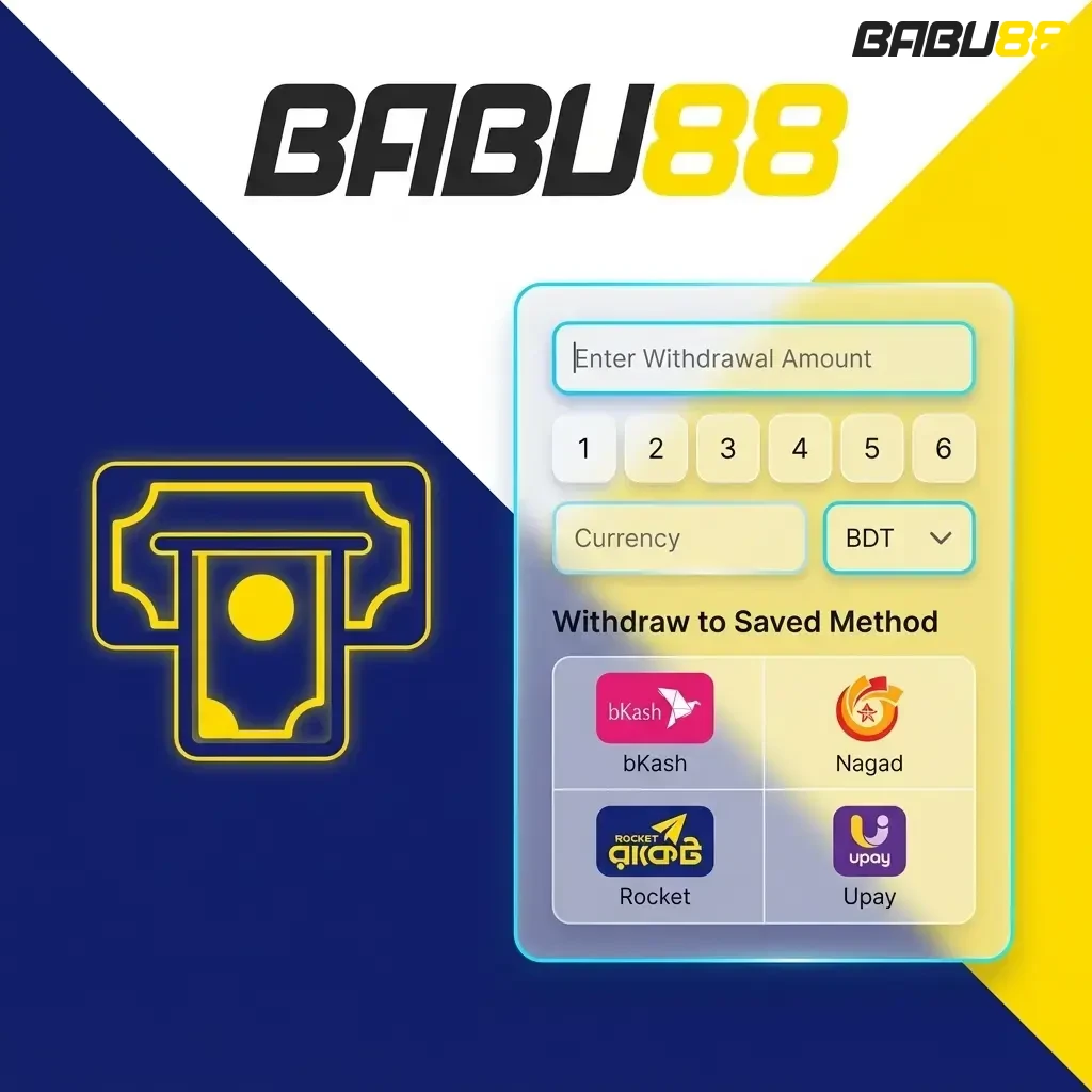 Babu88 withdrawal methods including bKash, Nagad, Rocket, Upay, and SureCash with SSL-secured transactions in Bangladesh