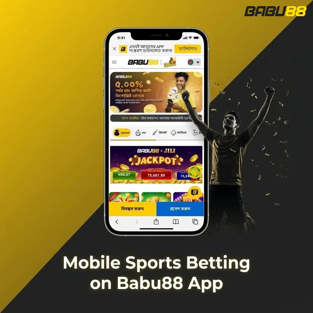 Babu88 app mobile sports betting interface showing cricket football and esports markets for Bangladesh players