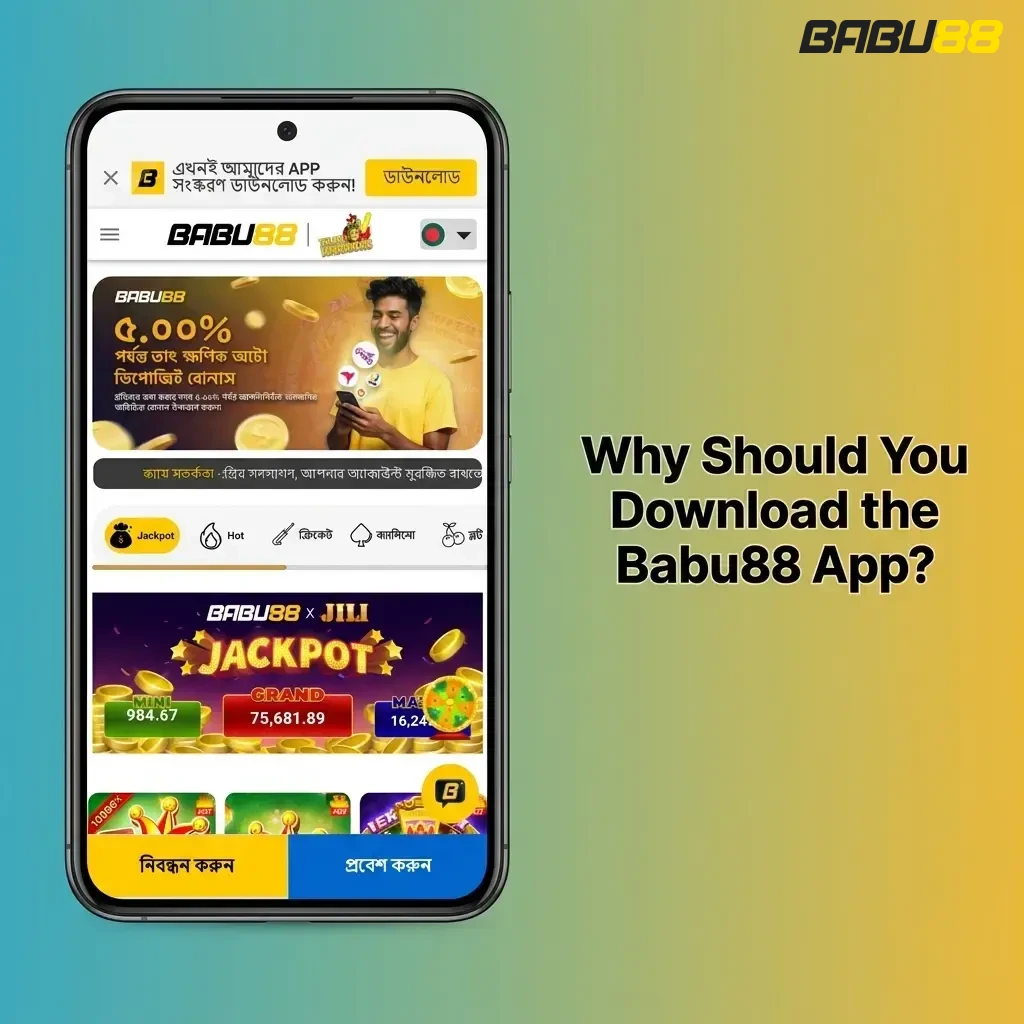 Babu88 app download benefits showing fast mobile betting, casino access, push notifications and local payment support